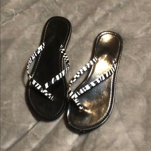 Zebra Print Flip Flops